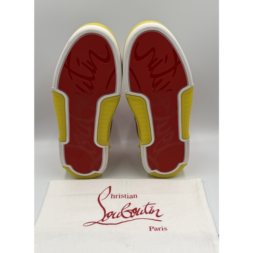 AUTHENTIC Christian Louboutin High Top Sneakers Red Sole Spikes Size 43 EU 10 US - Picture 7 of 10